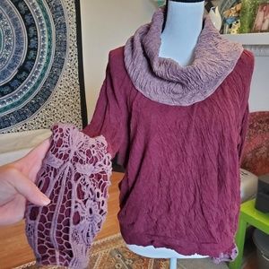 Bordeaux Cowl Neck Pullover